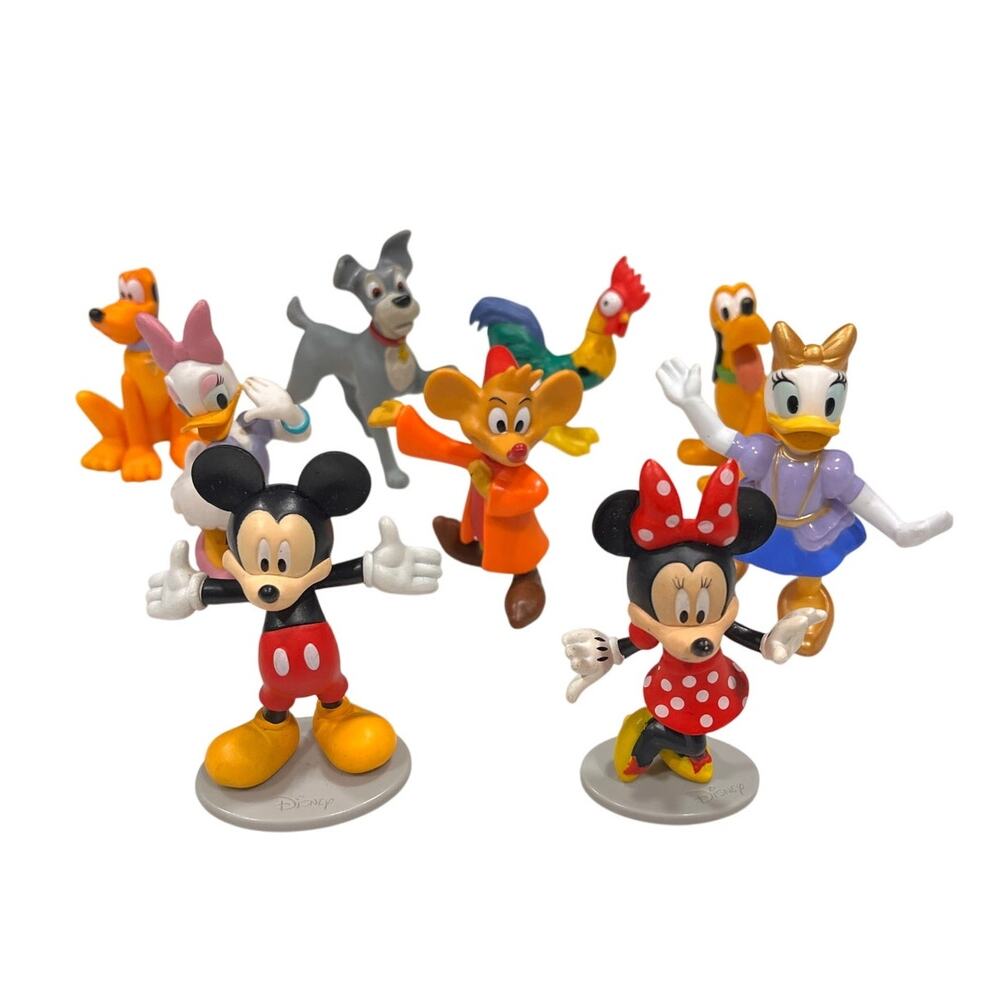 Disney Figurine Lotโ Mickey Minnie Pluto Daisy PVC Cake Topper Figures